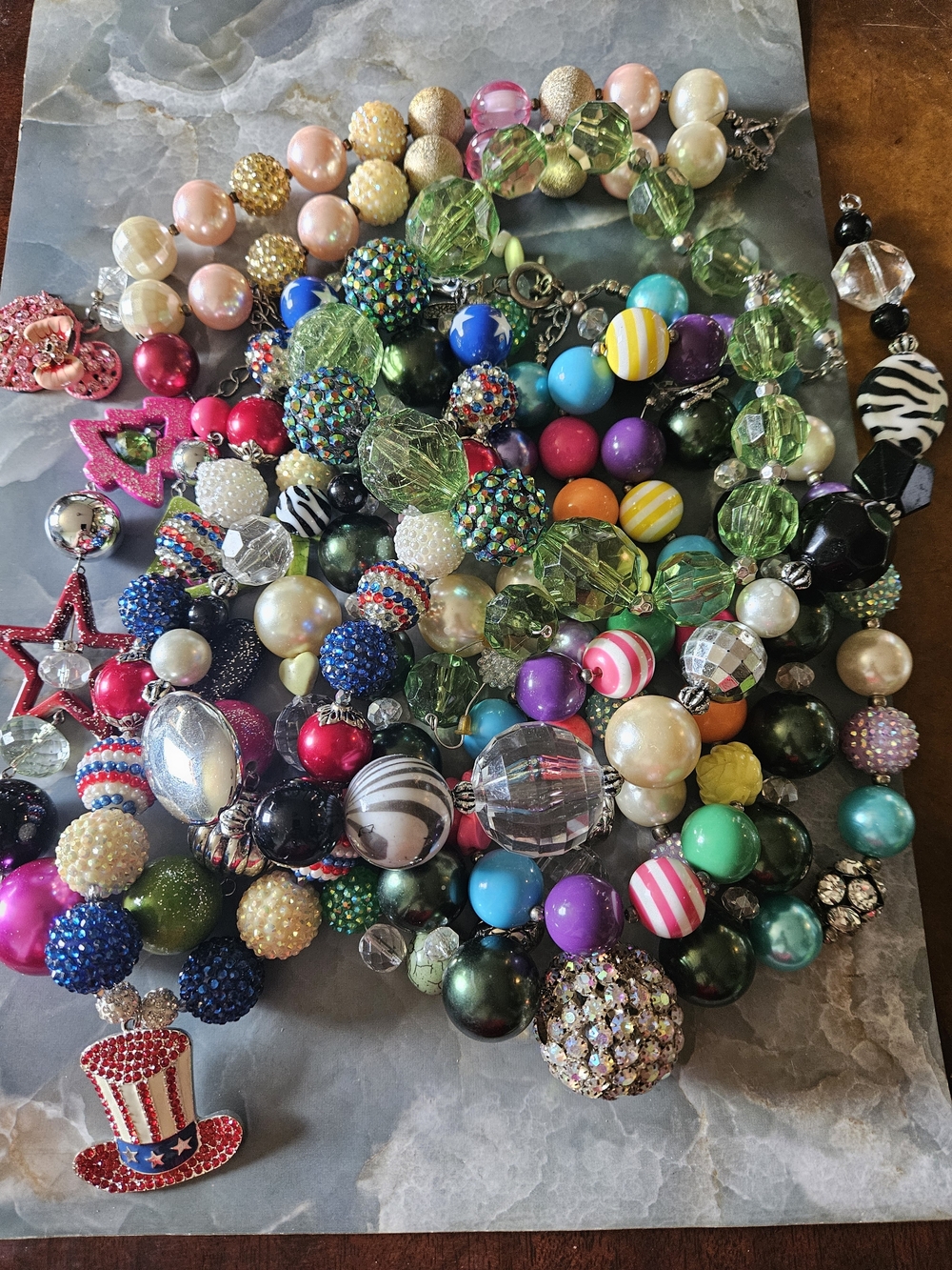 Colorful Craft Bubblegum Multi-Bead Necklaces